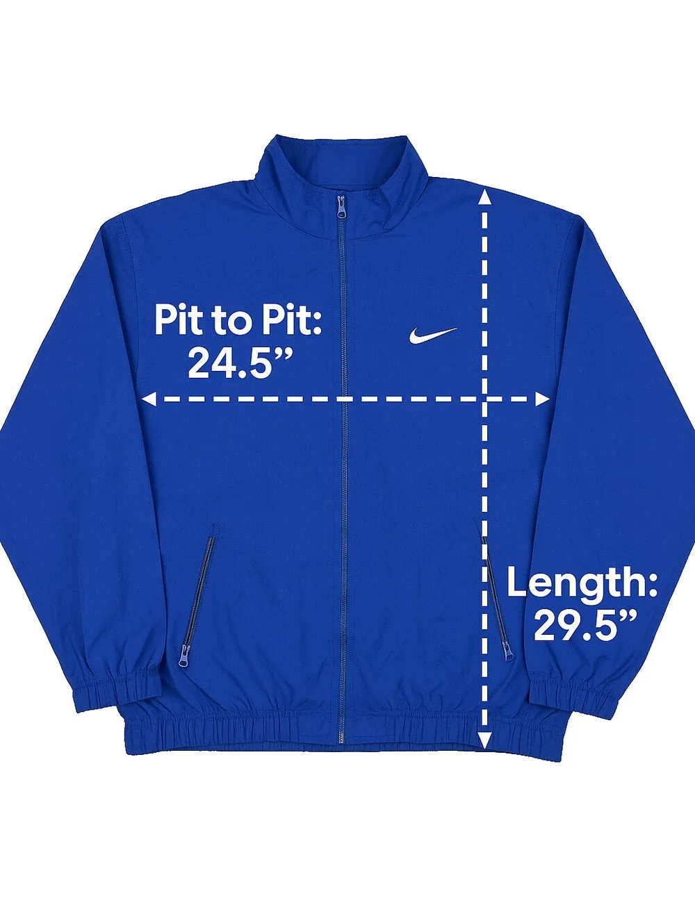 Vintage Nike Windbreaker Jacket Men’s L Blue Full Zip 90s Y2K Swoosh EUC